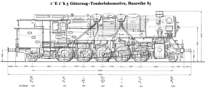Locomotive tender pour trains marchandises srie 85
