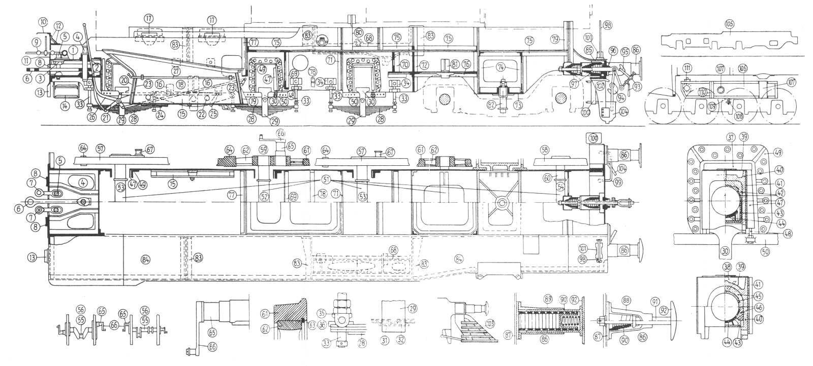 Chssis en tles fortes et accessoires, Tabelle Lonorme (ann. 6.1 du livre "Die Dampflokomotive")