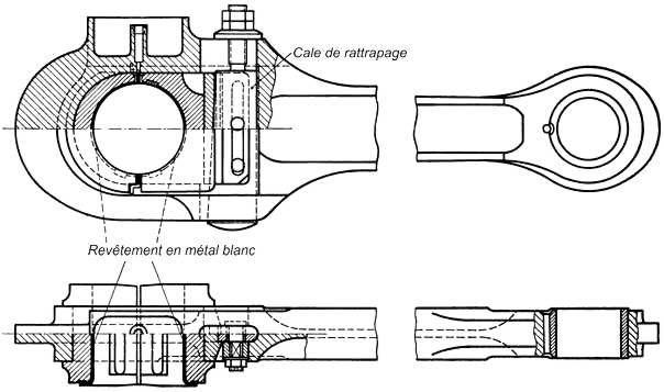 Fig. 151 Bielle motrice avec palier avant  bague