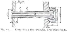 Entretoise  tte articule, avec sige soud