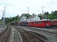 ABDe 2/4 102 RVT-Historique remorquant 4 wagons expdis  destination de la Tchquie, que CFF Cargo reprendra ds Travers, 28.08.2007