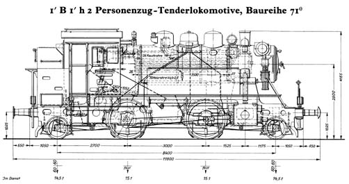 Locomotive-tender pour trains voyageurs Baureihe 71